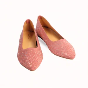 CRYSTAL BALLET FLATS (BEIGE)