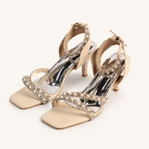 HIGH HEEL WITH CRYSTAL STRAPS (WHITE)