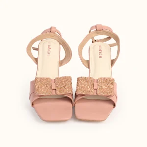 HEELS WITH CRYSTAL BOW(PINK)