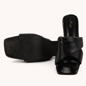 PU FOUMER ER UPORE OPEN HEEL (BLACK)